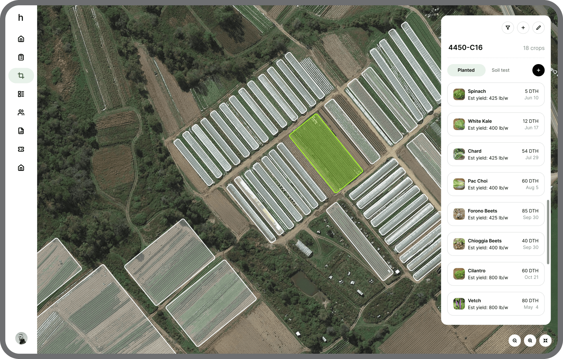 Crop planning map